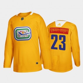 Oliver Ekman-Larsson #23 Vancouver Canucks Diwali Night Yellow Hindi Limited Jersey