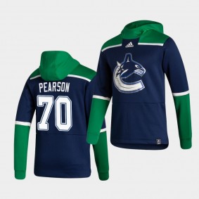 Vancouver Canucks Tanner Pearson 2021 Reverse Retro Navy Authentic Pullover Special Edition Hoodie