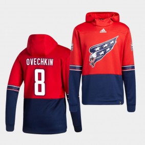 Washington Capitals Alexander Ovechkin 2021 Reverse Retro Red Authentic Pullover Special Edition Hoodie
