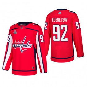 Men's Washington Capitals Evgeny Kuznetsov #92 Home Red Authentic Player Cheap Jersey