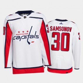 Ilya Samsonov Washington Capitals Primegreen Authentic Pro Jersey 2021-22 White #30 Away Uniform