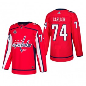 Men's Washington Capitals John Carlson #74 Home Red Authentic Player Cheap Jersey