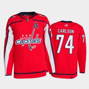 2021-22 Washington Capitals John Carlson Primegreen Authentic Jersey Red Home Uniform