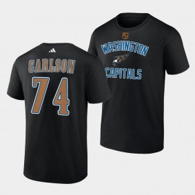 Washington Capitals Reverse Retro 2.0 John Carlson #74 Black T-Shirt Wheelhouse