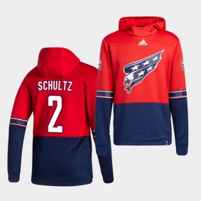 Washington Capitals Justin Schultz 2021 Reverse Retro Red Authentic Pullover Special Edition Hoodie