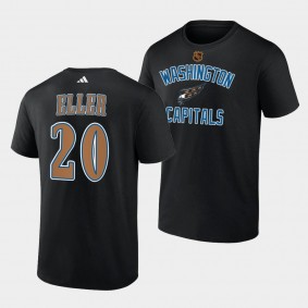 Washington Capitals Reverse Retro 2.0 Lars Eller #20 Black T-Shirt Wheelhouse