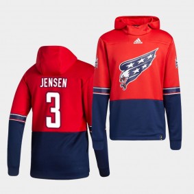 Washington Capitals Nick Jensen 2021 Reverse Retro Red Authentic Pullover Special Edition Hoodie