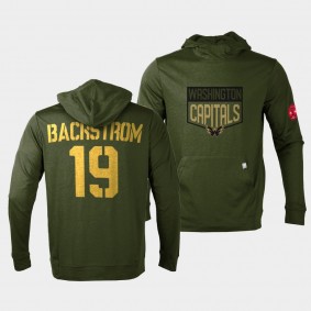 Washington Capitals Nicklas Backstrom 2022 Salute to Service Olive Levelwear Hoodie Pullover