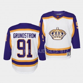 Los Angeles Kings Carl Grundstrom 2022 Special Edition 2.0 White #91 Youth Jersey Retro