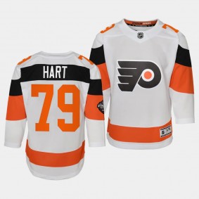 Philadelphia Flyers #79 Carter Hart 2024 NHL Stadium Series Premier Player White Youth Jersey