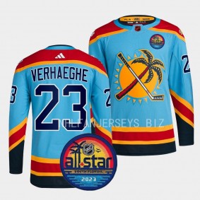 Florida Panthers 2023 All-Star Patch Carter Verhaeghe #23 Blue Reverse Retro Jersey Men's