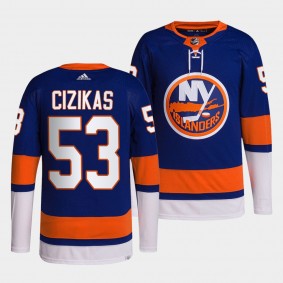 New York Islanders 2022 Home Casey Cizikas #53 Royal Jersey Primegreen Authentic Pro