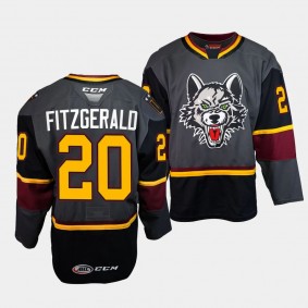 Cavan Fitzgerald Chicago Wolves #20 Grey AHL Storm Alternate Jersey 30th Season