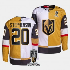 2023 Stanley Cup Champions Chandler Stephenson Vegas Golden Knights White Gold #20 Split Jersey