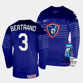 France 2023 IIHF World Championship Charles Bertrand #3 Blue Jersey Away
