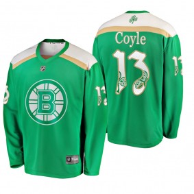 Boston Bruins Charlie Coyle #13 2019 St. Patrick's Day Green Fanatics Branded Replica Jersey