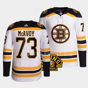 Boston Bruins 2023-24 100th Centennial Charlie McAvoy #73 White Authentic Pro Jersey Men's