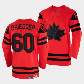 Canada 2022 IIHF World Championship Chris Driedger #60 Red Jersey Away