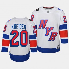 Chris Kreider New York Rangers Youth Jersey 2024 NHL Stadium Series White Premier Player Jersey
