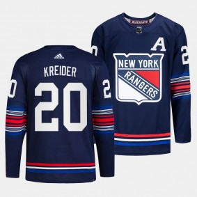 Chris Kreider New York Rangers 2023-24 Alternate Navy #20 Authentic Third Jersey Men's