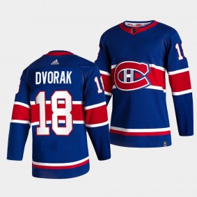 Christian Dvorak #18 Canadiens 2021 Reverse Retro Special Edition Blue Jersey