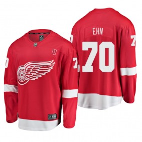 Men's Christoffer Ehn #70 Detroit Red Wings Home Red #7 Patch Jersey
