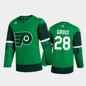 Philadelphia Flyers Claude Giroux #28 2020 St. Patrick's Day Authentic Player Jersey Green