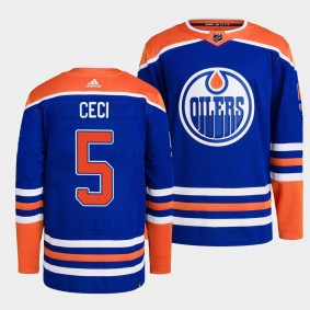 Edmonton Oilers 2022-23 Authentic Home Cody Ceci #5 Royal Jersey Primegreen