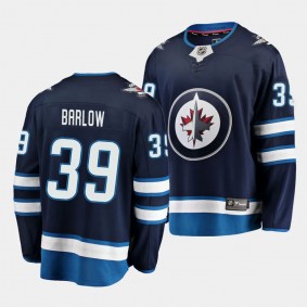 Winnipeg Jets Colby Barlow 2023 NHL Draft Navy Home Jersey Breakaway Player