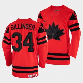 Canada 2022 IIHF World Championship Cole Sillinger #34 Red Jersey Away