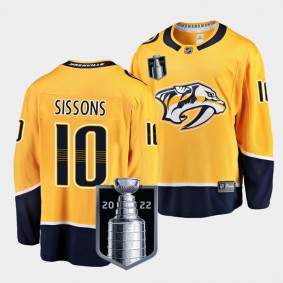 Colton Sissons #10 Nashville Predators Gold 2022 Stanley Cup Playoffs Home Men Jersey