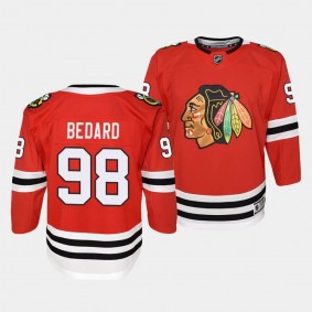 Chicago Blackhawks #98 Connor Bedard Home Premier Player Red Youth Jersey