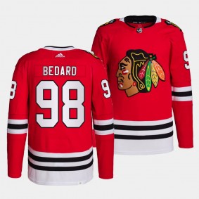 Connor Bedard Chicago Blackhawks 2023 NHL Draft Red #98 Authentic Home Jersey Men's