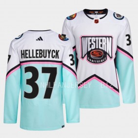 Connor Hellebuyck 2023 NHL All-Star Western Conference Winnipeg Jets #37 White Jersey Authentic