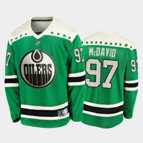 Fanatics Connor McDavid #97 Oilers 2020 St. Patrick's Day Replica Player Jersey Green