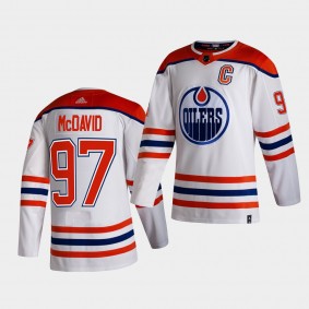 Edmonton Oilers 2021 Reverse Retro connor mcdavid White Special Edition Authentic Jersey