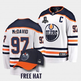 Connor McDavid Edmonton Oilers 2022 Pacific Conference Champions White Away Jersey Men