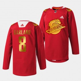 2024 Lunar New Year Conor Garland Vancouver Canucks Red #8 Jersey
