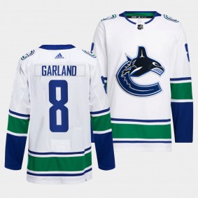 Vancouver Canucks Away Conor Garland #8 White Jersey Primegreen Authentic Pro