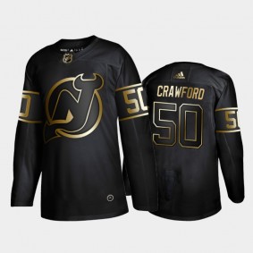 New Jersey Devils Corey Crawford #50 Authentic Player Golden Edition Black Jersey