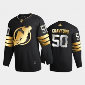 New Jersey Devils Corey Crawford #50 2020-21 Golden Edition Black Limited Authentic Jersey