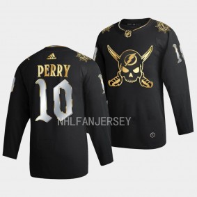 Corey Perry Tampa Bay Lightning Gasparilla inspired #10 Black Golden Edition Jersey