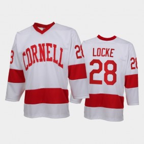 Cornell Big Red Brenden Locke #28 College Hockey White Replica Jersey