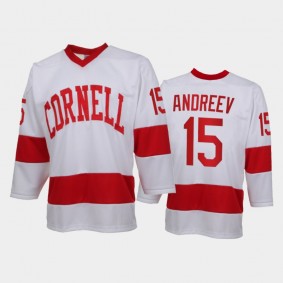 Cornell Big Red Max Andreev #15 College Hockey White Replica Jersey