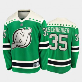 Fanatics Cory Schneider #35 Devils 2020 St. Patrick's Day Replica Player Jersey Green