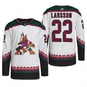 2022 Arizona Coyotes Johan Larsson Away Jersey White Primegreen Authentic Pro Uniform