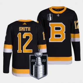 Craig Smith Boston Bruins 2022 Stanley Cup Playoffs Black #12 Jersey Authentic Pro