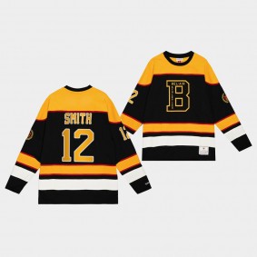 Boston Bruins NHL X Bel-Air Craig Smith Black #12 Hockey Jersey