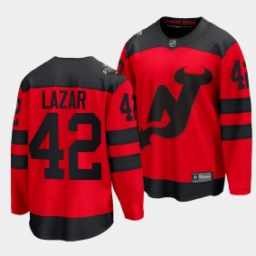 Curtis Lazar New Jersey Devils 2024 NHL Stadium Series Red Jersey #42 Breakaway Player