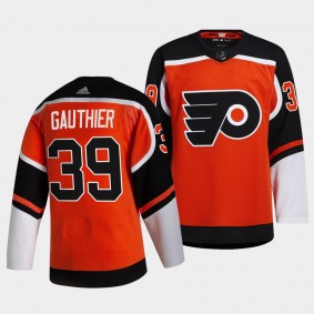 Philadelphia Flyers Reverse Retro Cutter Gauthier #39 Orange Jersey 2022 NHL Draft